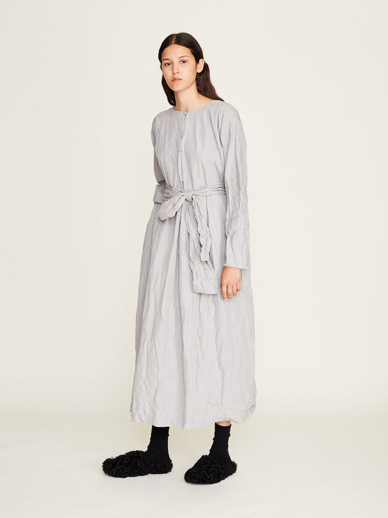 Daniela Gregis - Abito Dress Operaio Briciole Lavato in Light Grey Melange