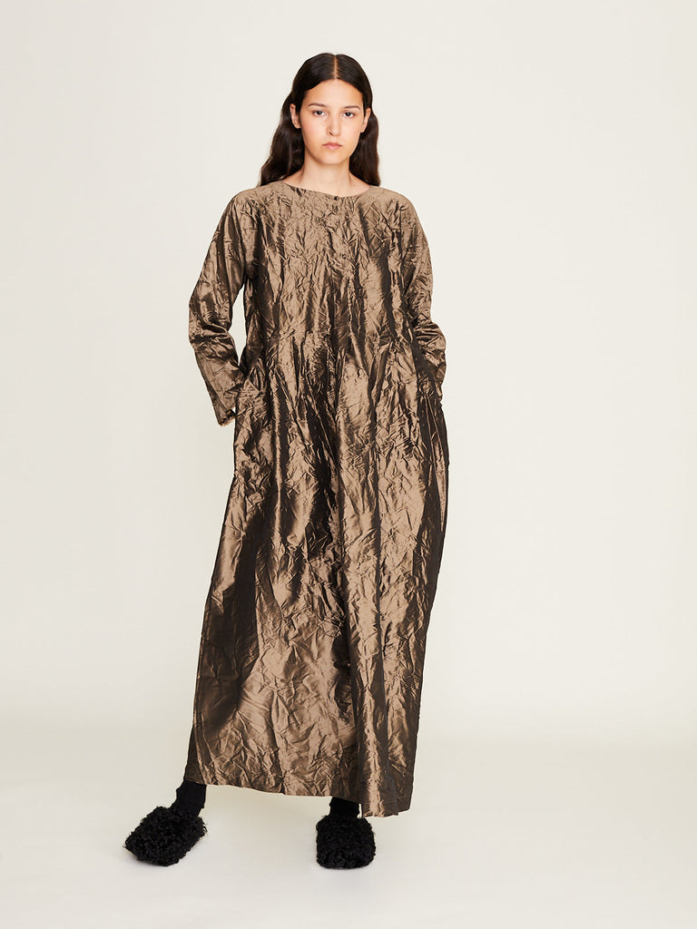 Daniela Gregis - Abito Dress Operaio Briciole Lavato in Bronze