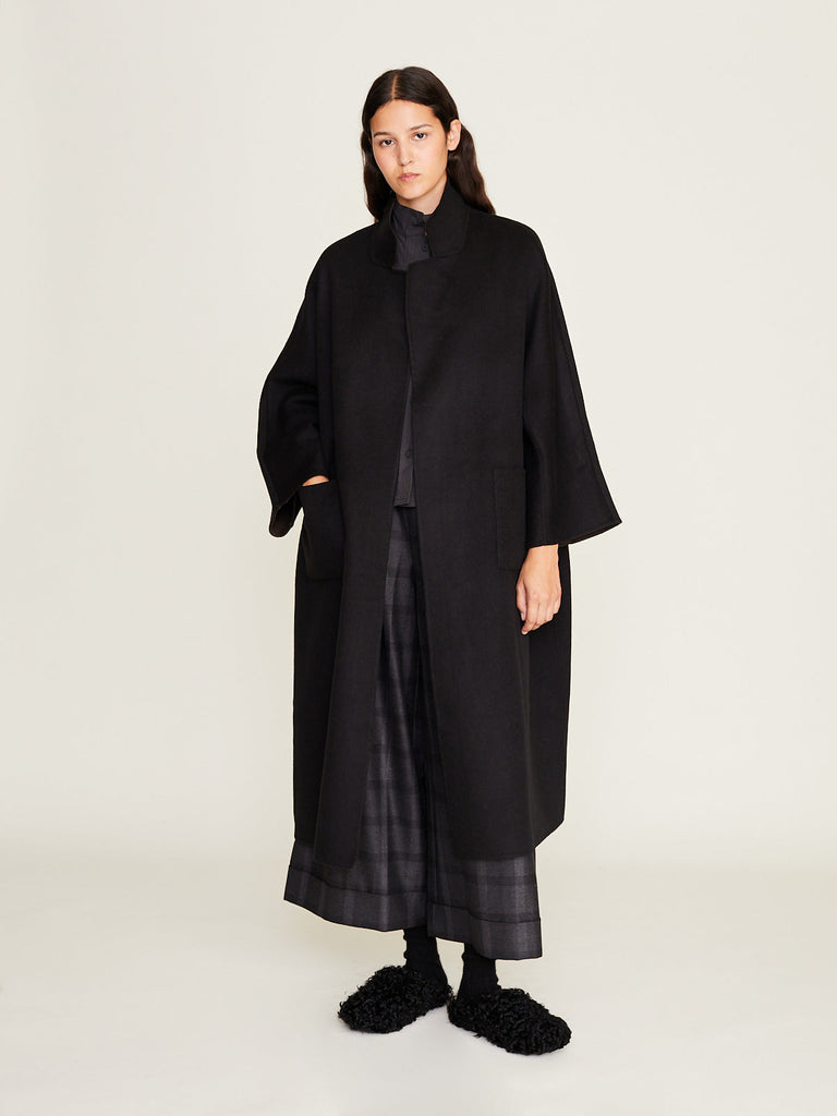 Daniela Gregis - Cappotto Coat Papavero Double Lungo Jeroni in Brown Black