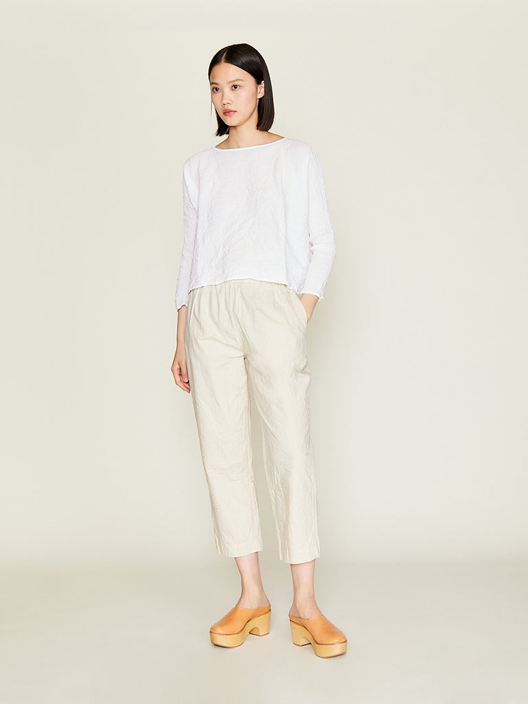 Daniela Gregis - Pantalone Trousers Sigaretta Elastico Lavato in Cream
