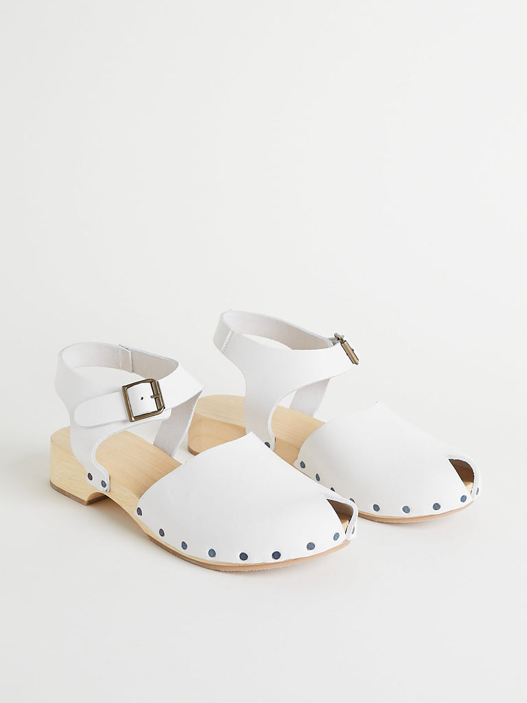 Daniela Gregis Zoccolo Clog Basso Legno Buco in White