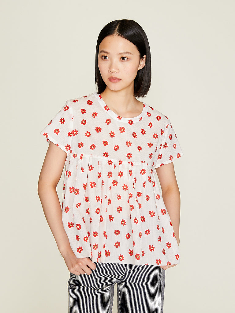 Eleph - Mimi Top in White/Red Flower
