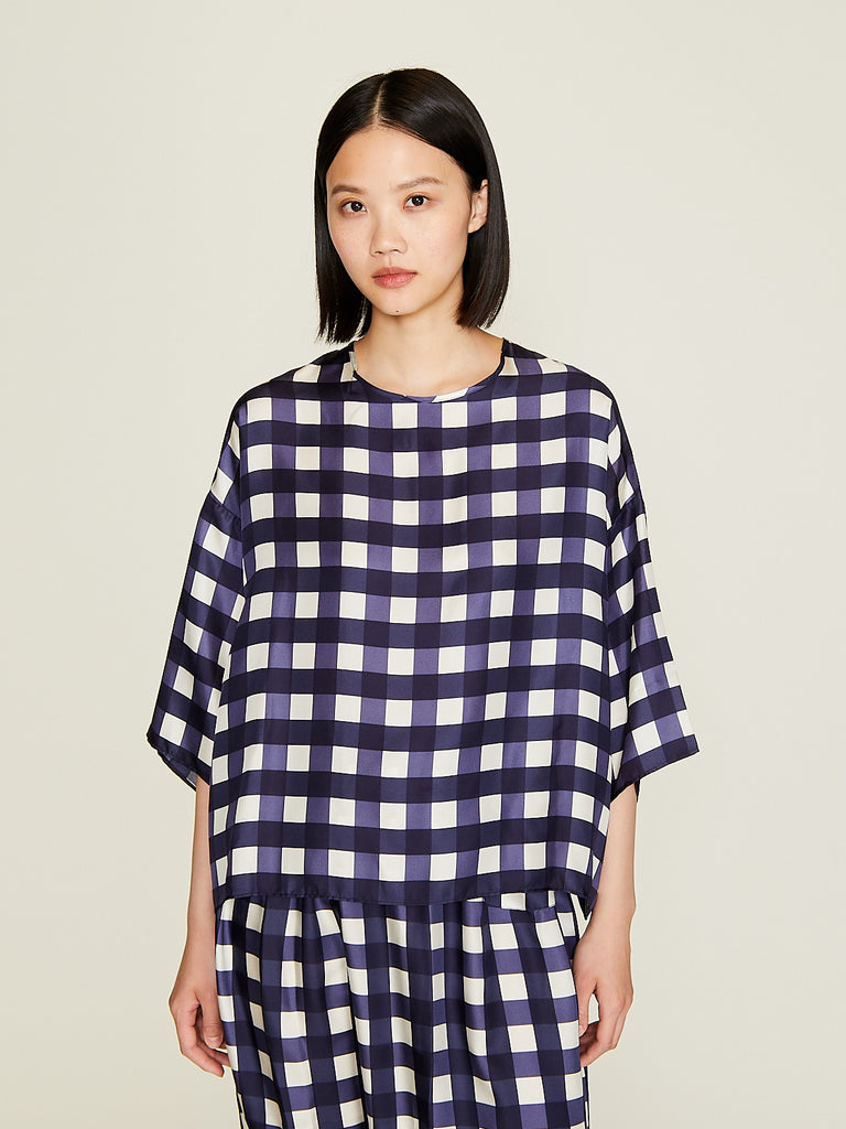 Eleph - Simple Tee in Navy Check