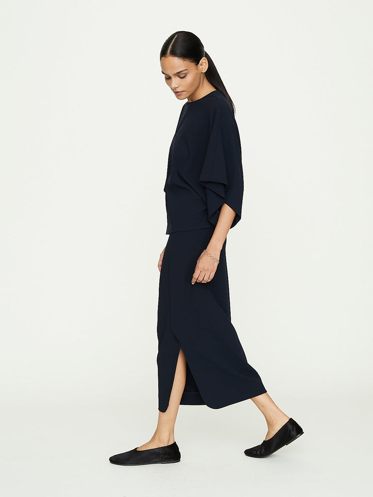 Fforme Kay One Slit Pencil Skirt in Navy