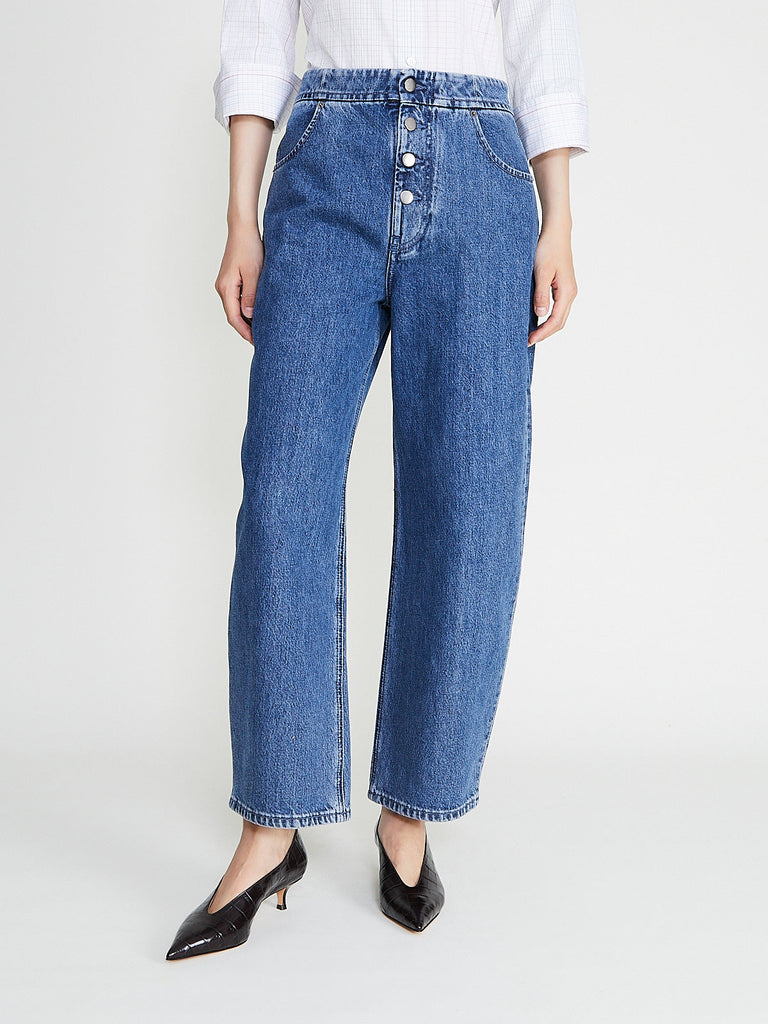 Fforme - Elodie Curved Leg Jean in Denim Blue