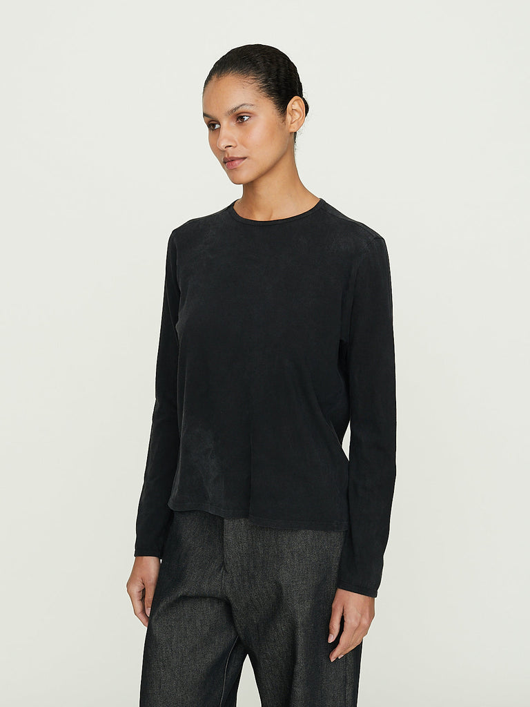 Gabriela Coll Garments No. 87 Organic Cotton Long Sleeve T-Shirt in Black