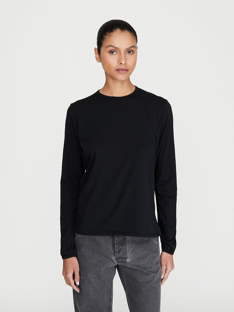 No. 87 Organic Cotton Long Sleeve T-Shirt in Black