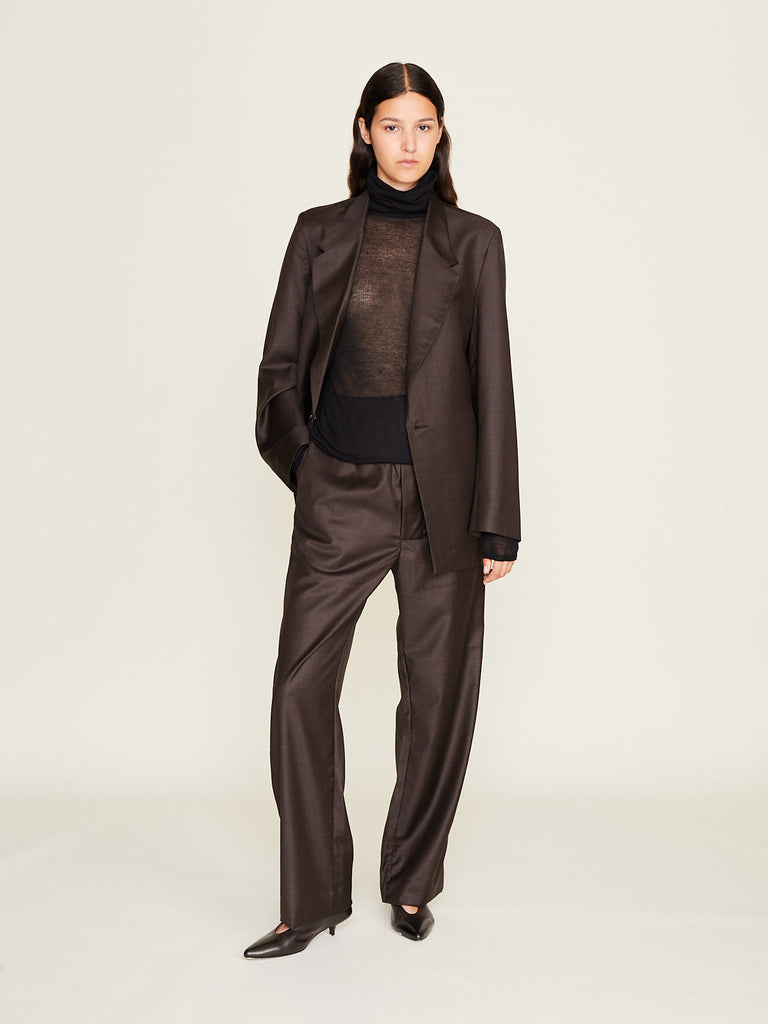 Gabriela Coll Garments - No.288 Fine Wool Drawstring Trousers in Brown