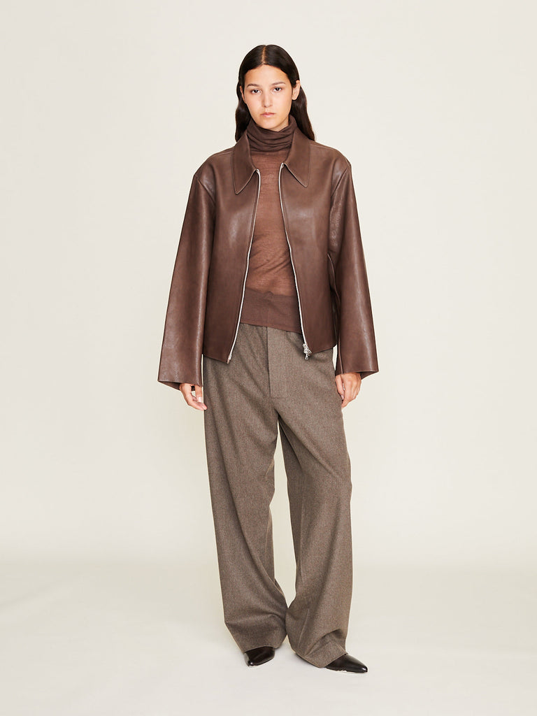 Gabriela Coll Garments - No.285 Leather Pocket Jacket in Dust