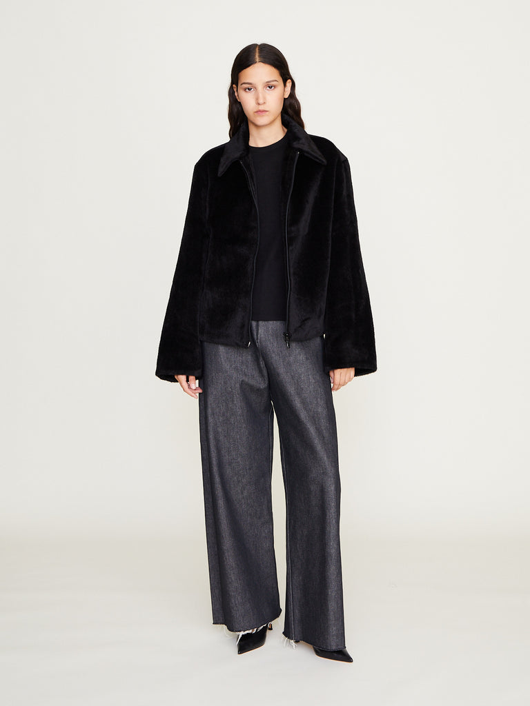 Gabriela Coll Garments - No.216 Suri Alpaca Zipper Jacket in Black