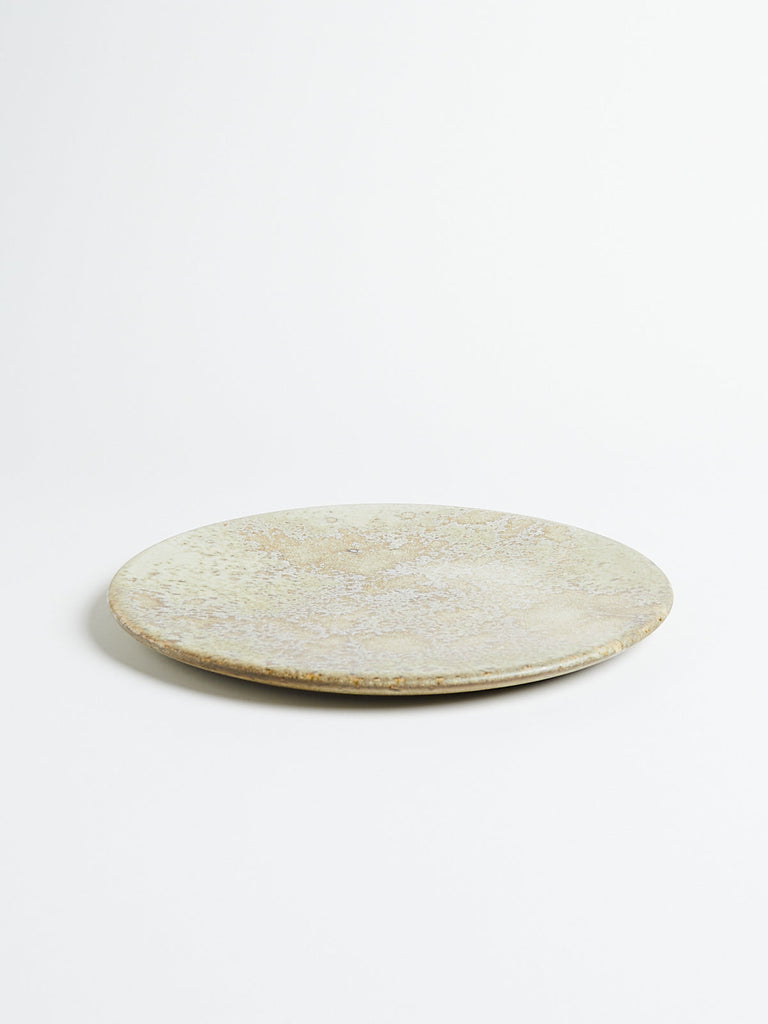 K.H. Würtz - Large Flat Plate Shape #6 in White and Yellow