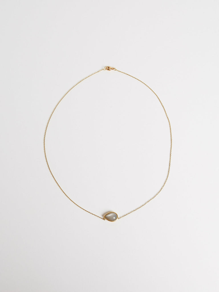 Kerry Seaton Necklace in 18k Yellow Gold with Grey Moonstone Pendant