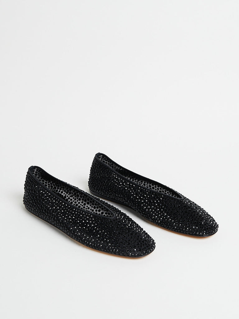 Le Monde Béryl - Luna Slipper in Black Crystals