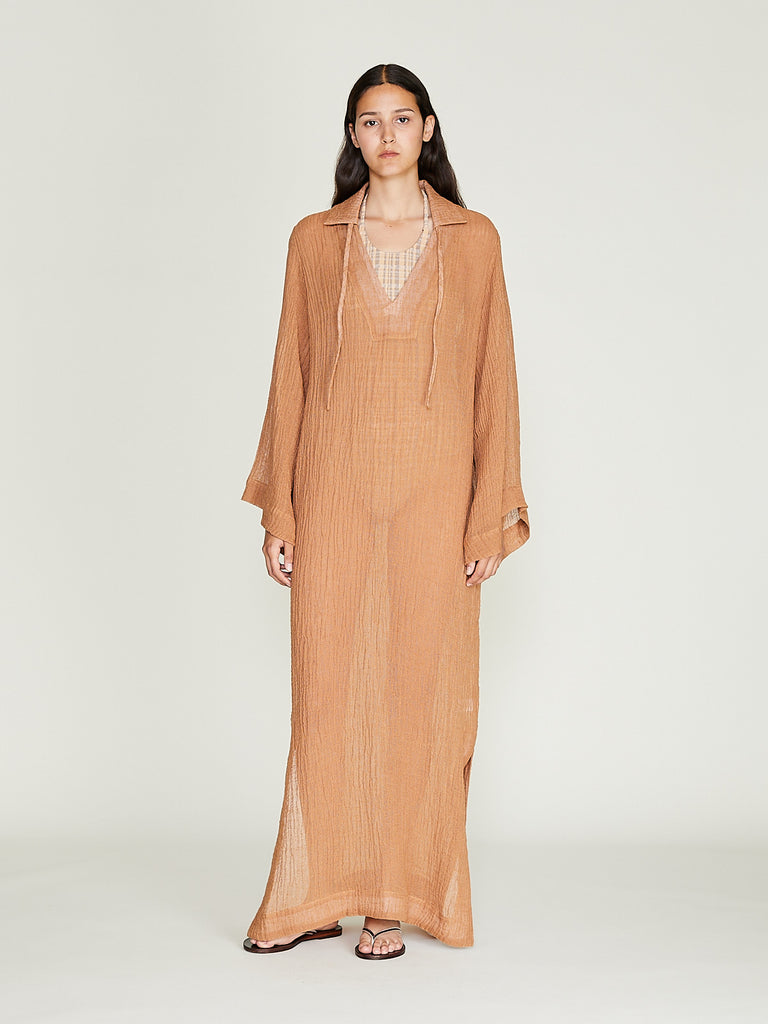 Lisa Marie Fernandez - Tunic Caftan in Caramel Sorrento Gauze