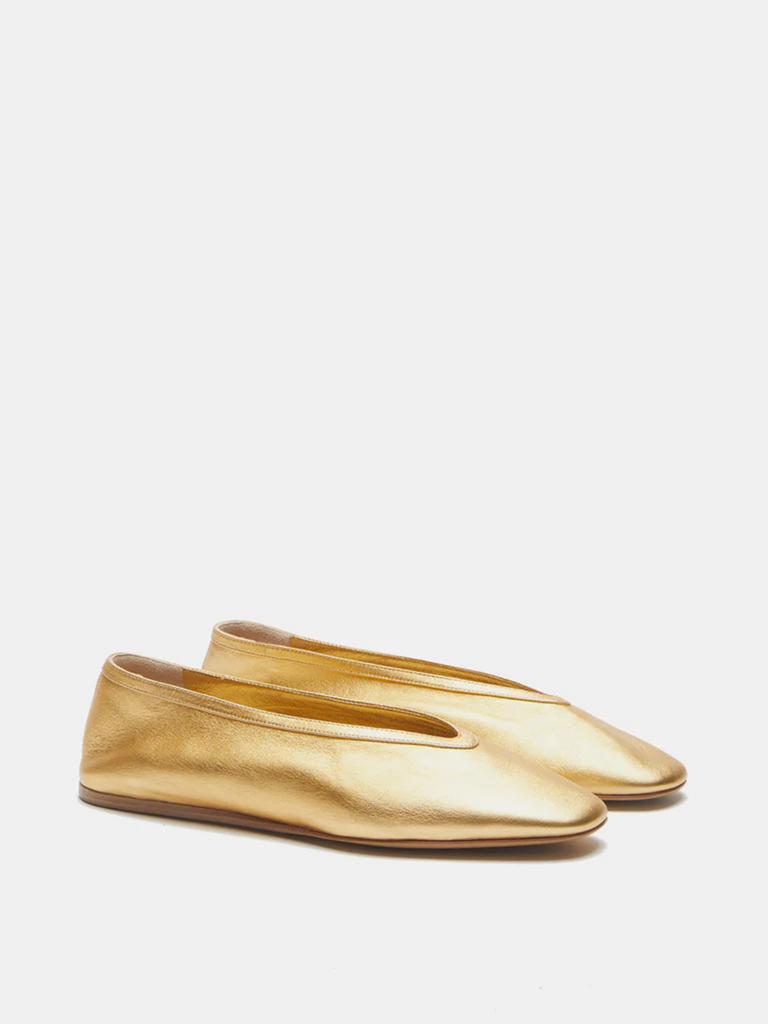 Le Monde Béryl Luna Slipper in Yellow Gold Leather