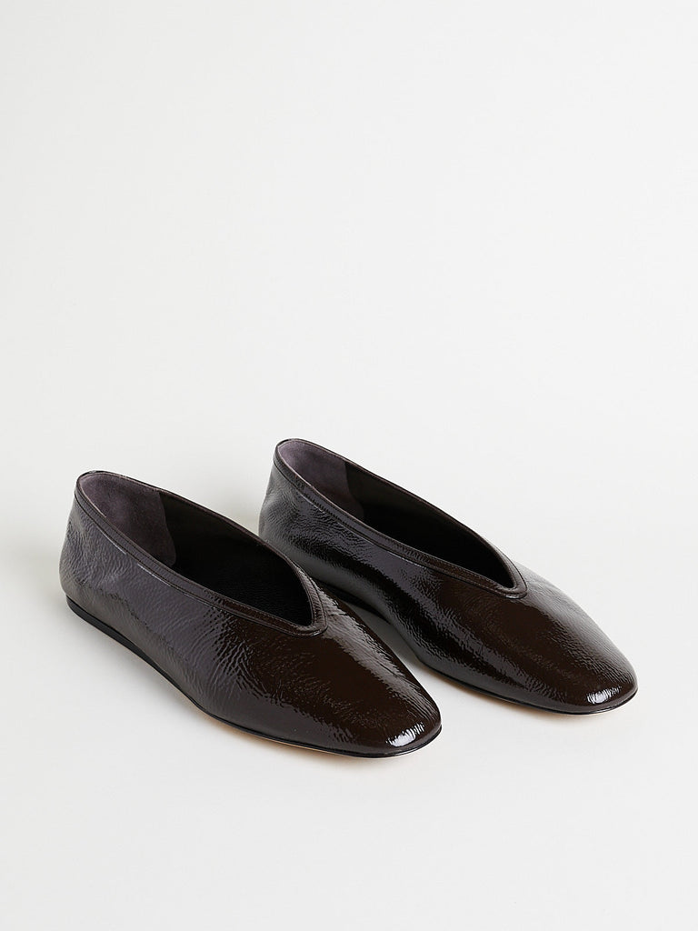 Le Monde Béryl Luna Slipper in Chocolate Patent Leather