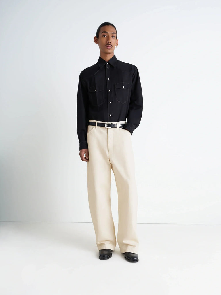 Lemaire - Maxi Workwear Pants in Denim Snow Clay