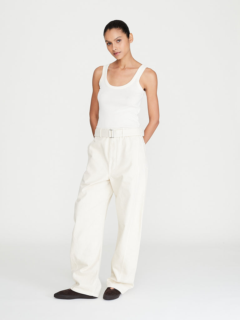 Lemaire - Twisted Belted Pants in Denim Snow Clay