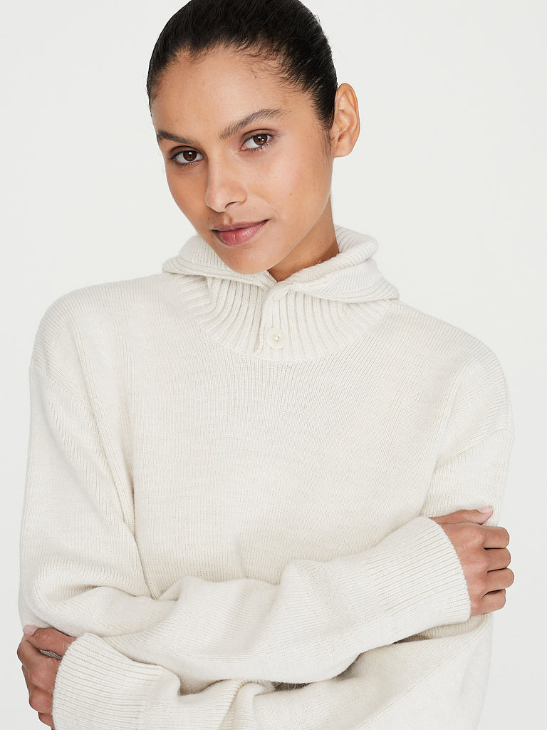 Lemaire - Hooded Sweater in Light Cream