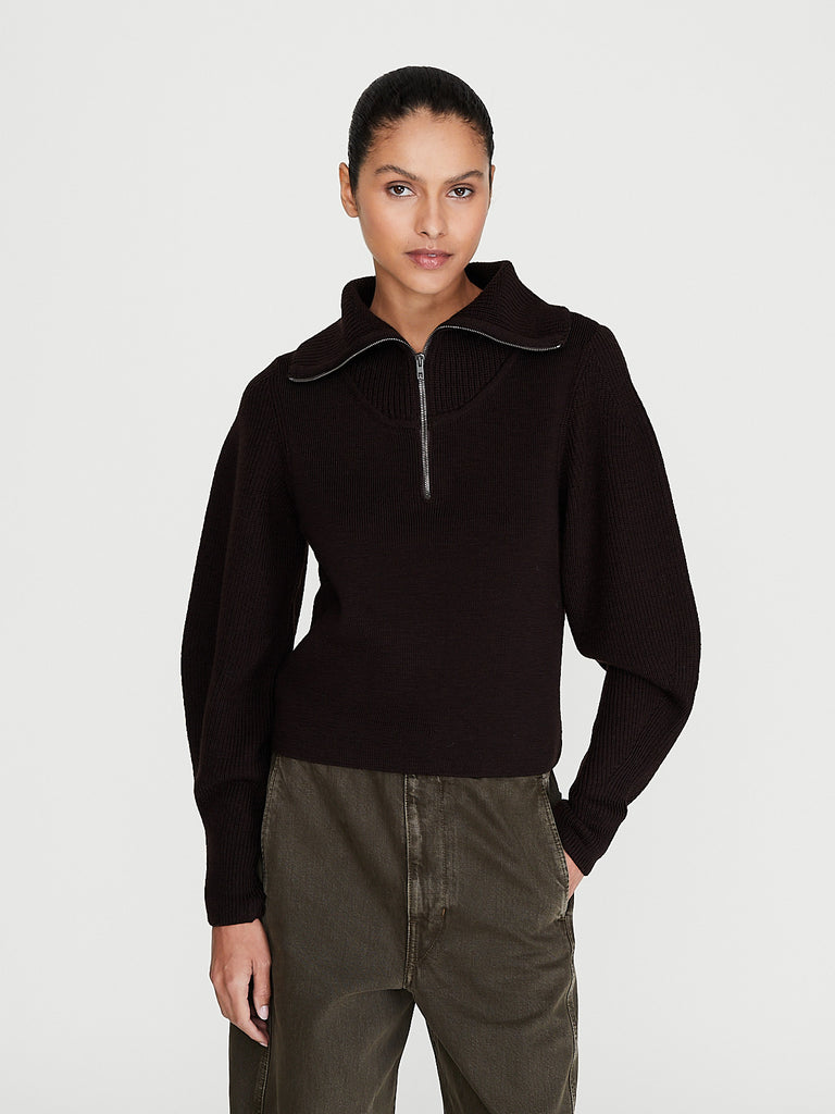 Lemaire - Zipped Sweater in Aubergine