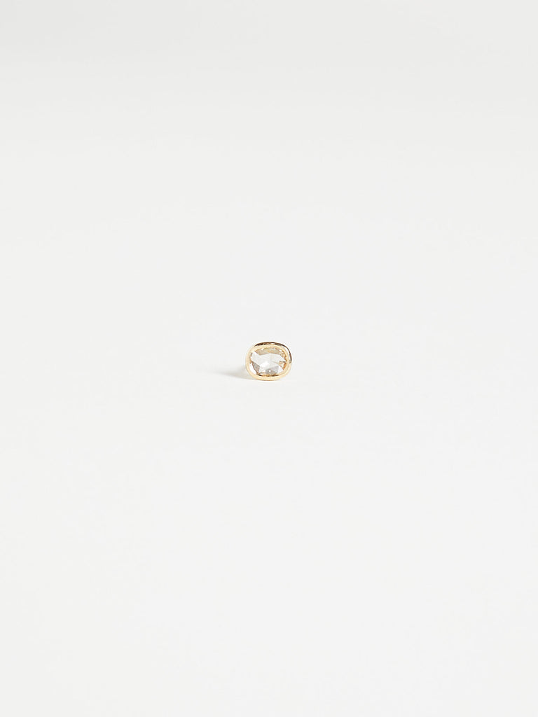 Myrto - 012 Cushion Phoebe Single Stud with 0.18ct Natural Diamond on 18k Yellow Gold