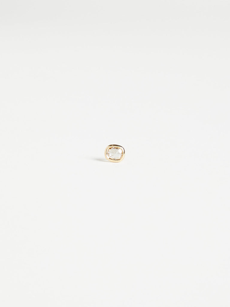 Myrto - Cushion Phoebe Single Stud with 0.22ct Natural Diamond on 18k Yellow Gold