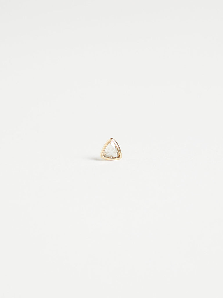 Myrto - Triangle Phoebe Single Stud with 0.23ct Natural Diamond on 18k Yellow Gold