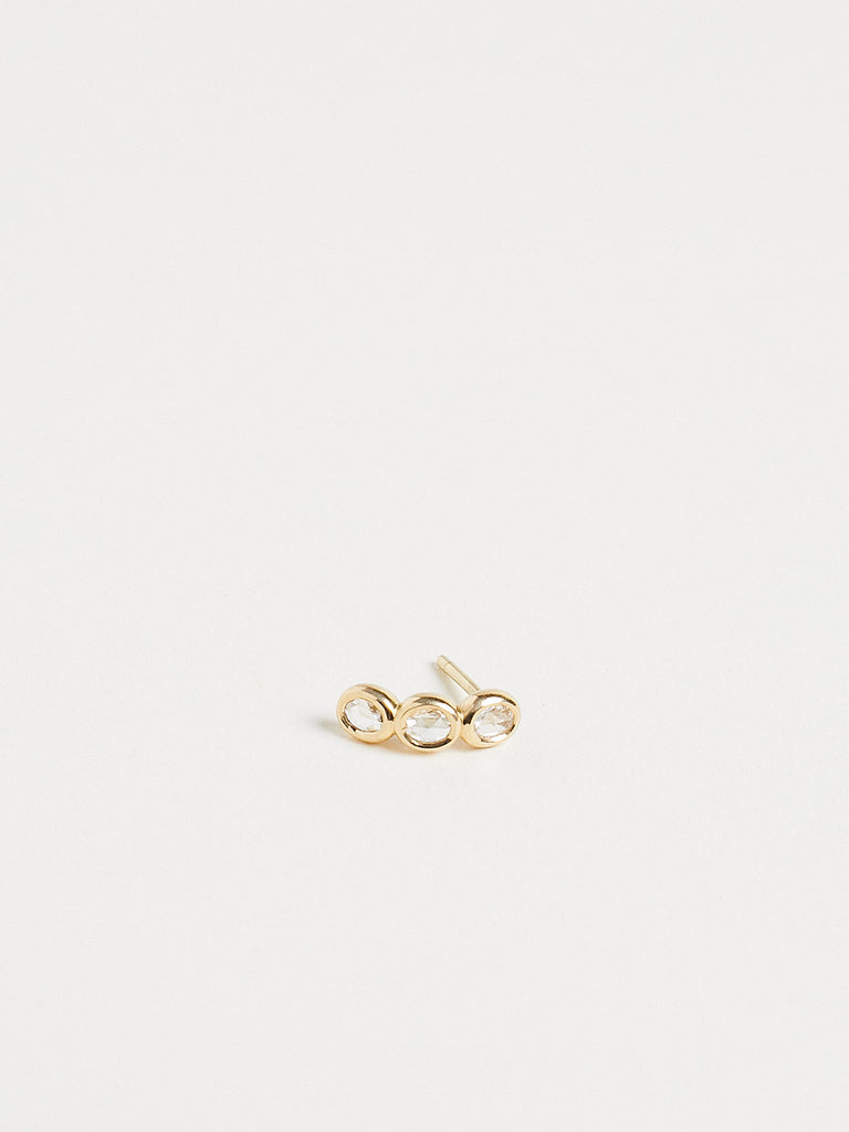 Myrto October Huggie Earrings with 0.42ct Brown Diamond on 18k Yellow Gold