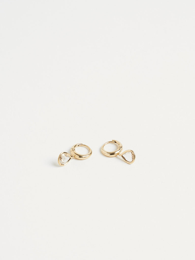 Myrto - Callisto Drop Hoops with 0.80ct Brown Diamonds on 18k Yellow Gold
