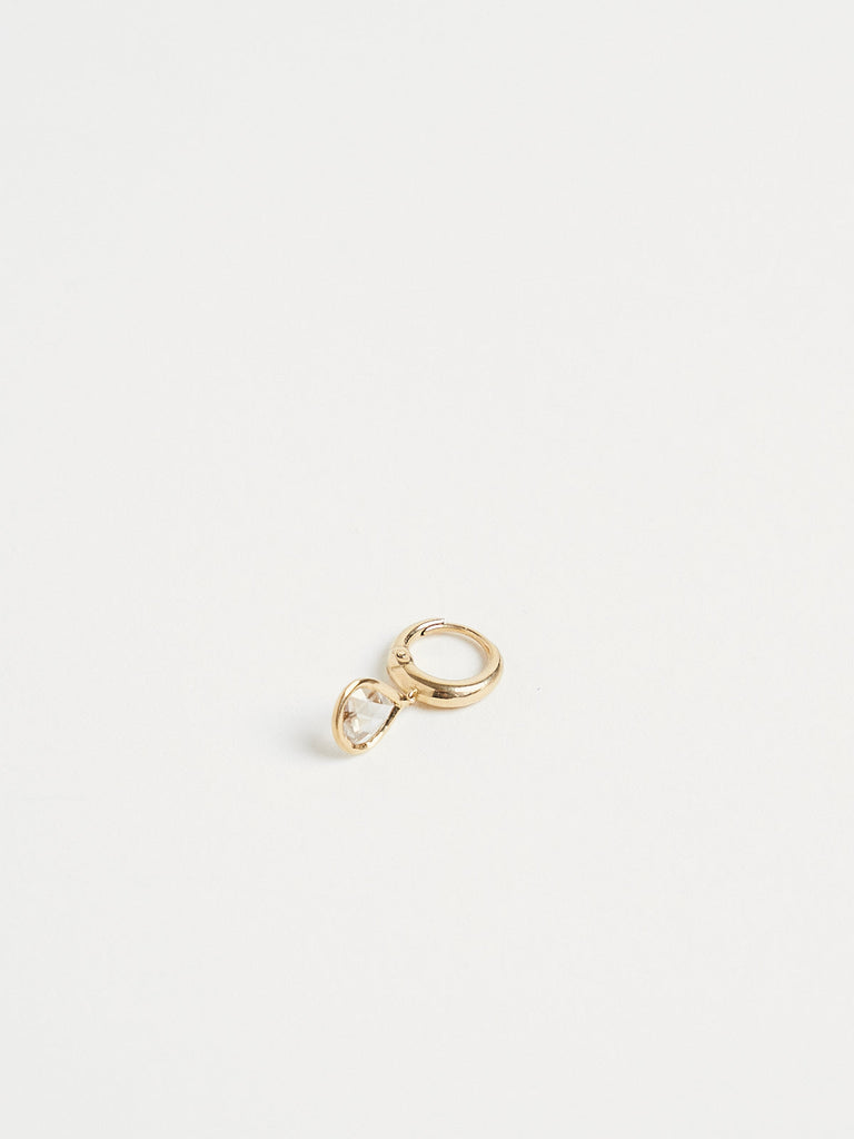 Myrto - Callisto Drop Hoops with 0.80ct Brown Diamonds on 18k Yellow Gold