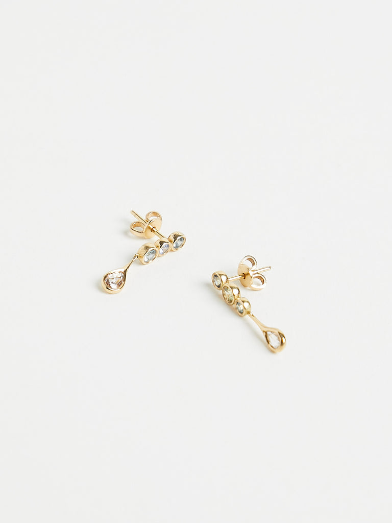 Myrto - Rainbow Earrings with 0.32ct Brown Diamonds, 0.68 Sapphires on 18k Yellow Gold