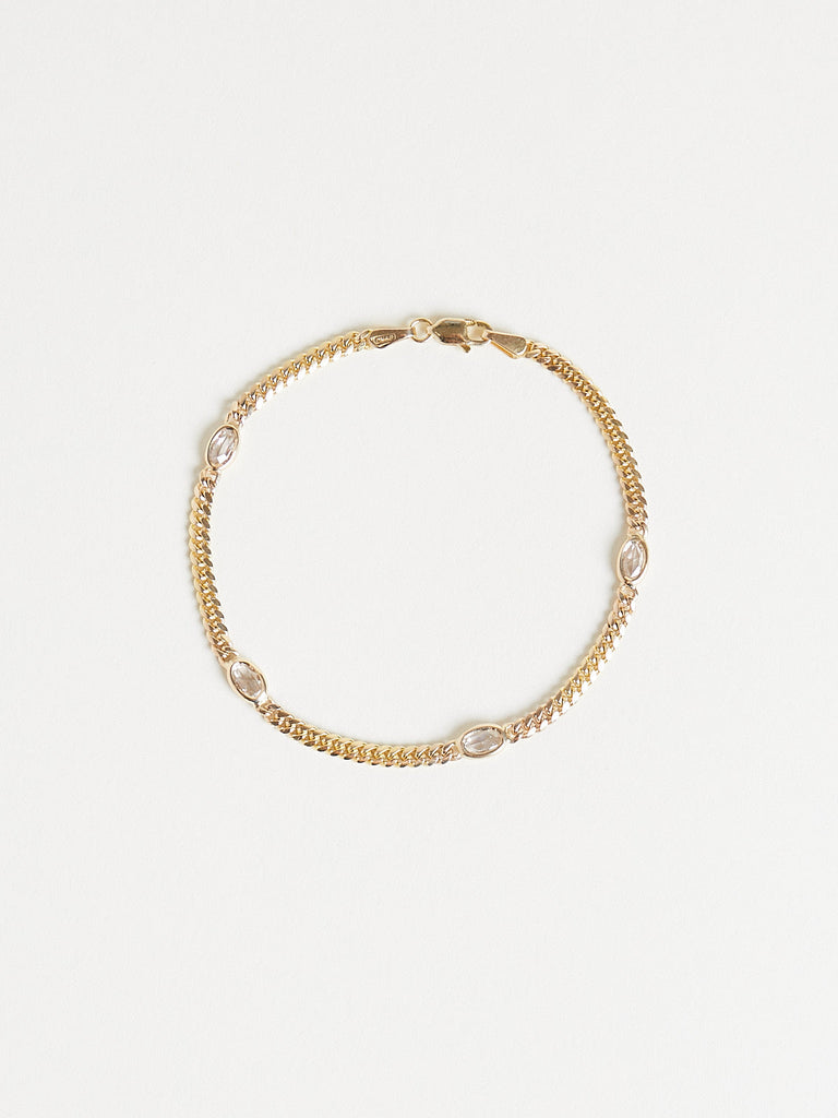 September Bracelet with 0.50ct Rose Cut Brown Diamonds in 14k Yellow Gold