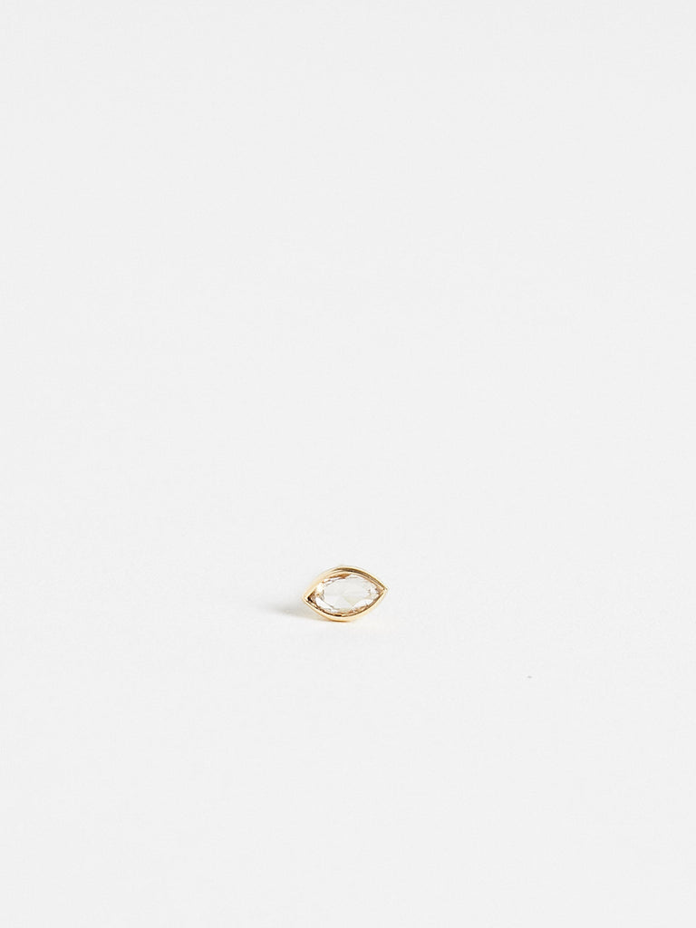 Myrto 016 Marquis Phoebe Single Earring with 0.08ct Brown Diamond on 18k Yellow Gold