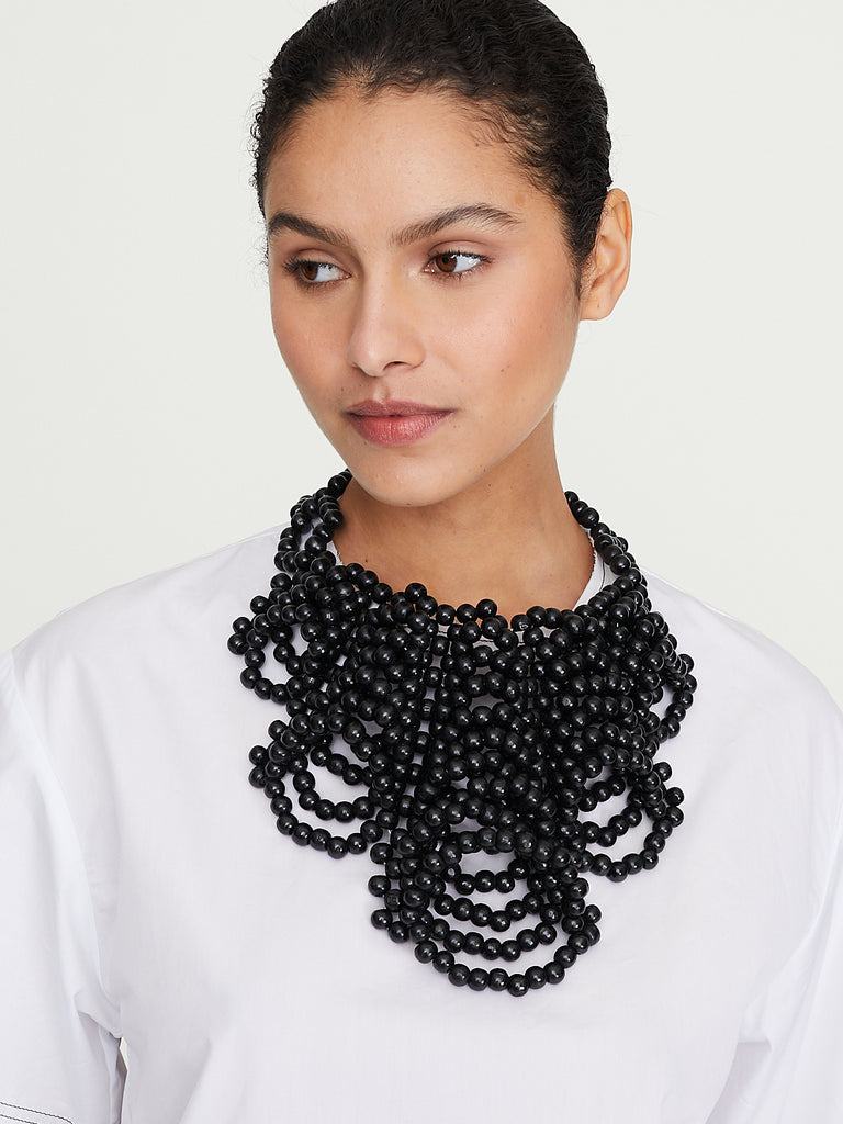 Niccolò Pasqualetti - Elizabeth Necklace with Wood Beads in Black