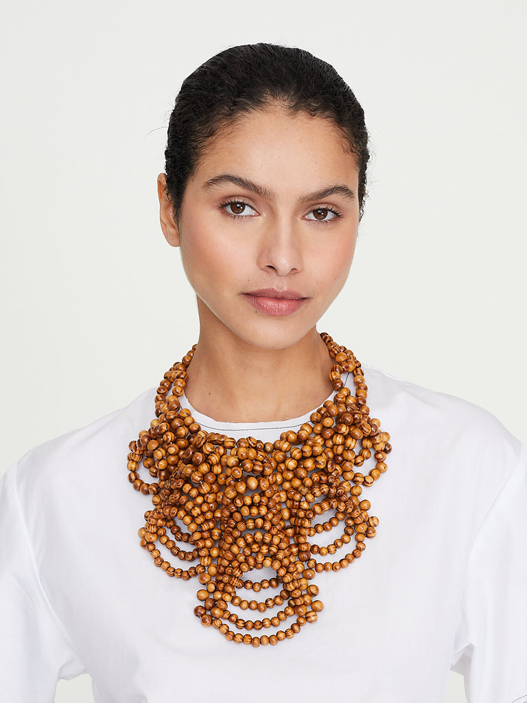 Niccolo Pasqualetti - Elizabeth Necklace with Wood Beads in Natural