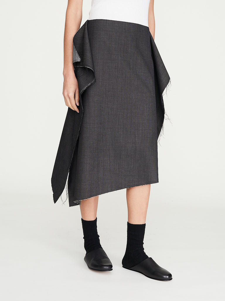 Niccolò Pasqualetti - Collage Midi Skirt in Charcoal