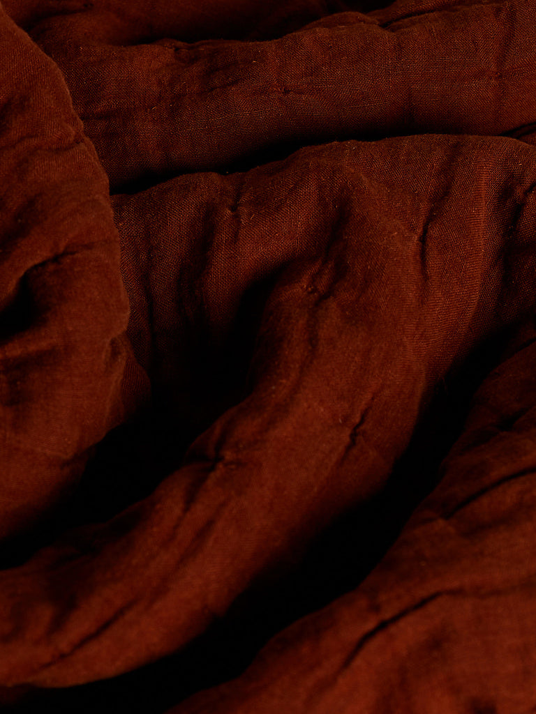 Once Milano Wavy Linen Blanket in Sequoia