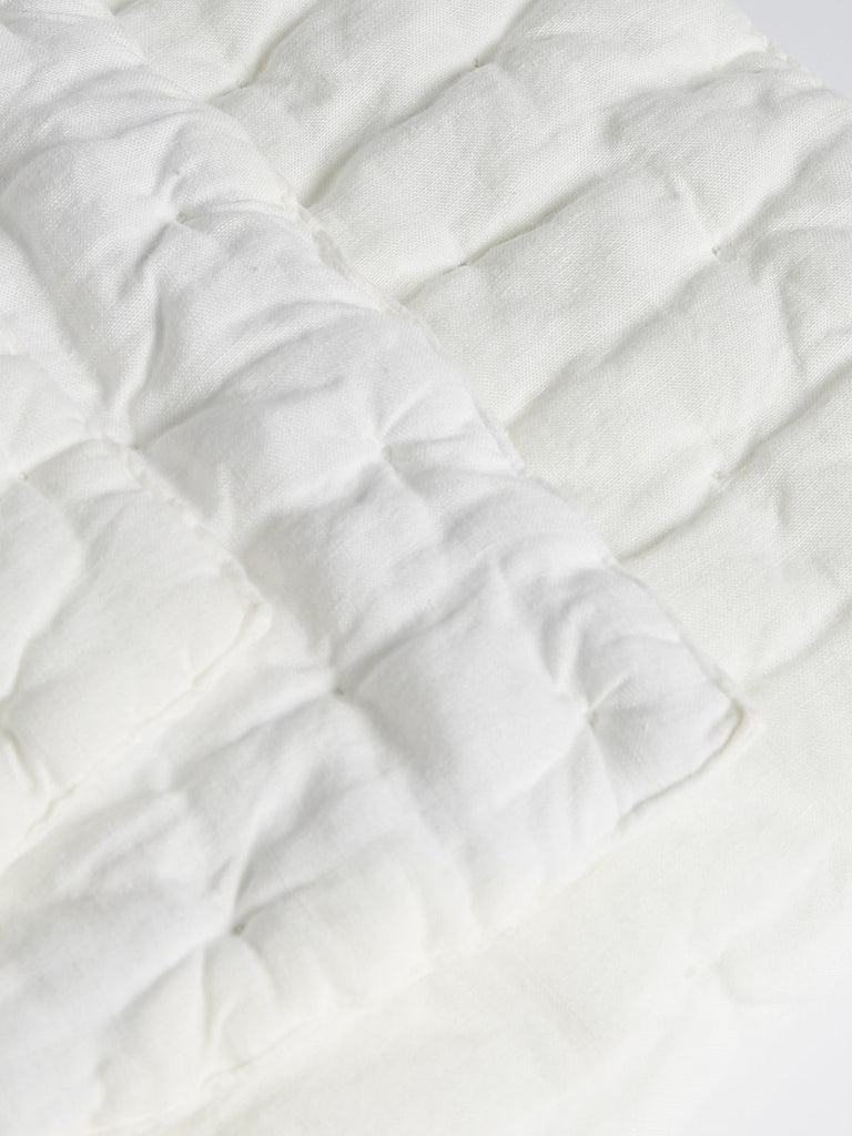 Once Milano Wavy Linen Blanket in White