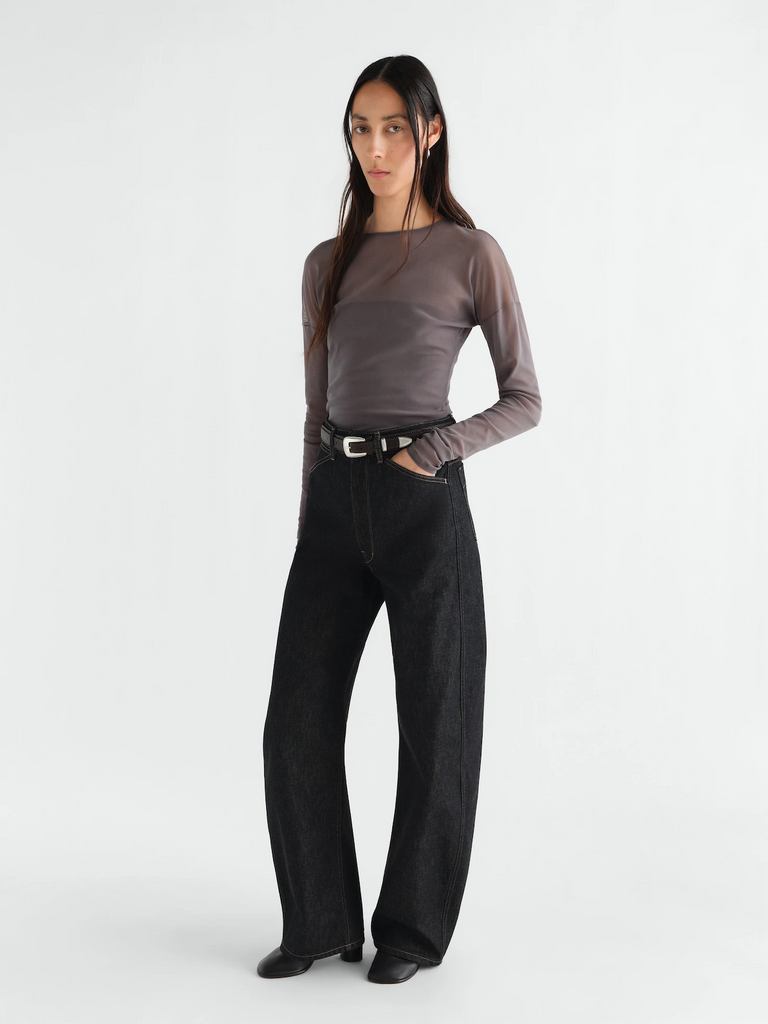 Lemaire - High Waisted Curved Pants in Slate