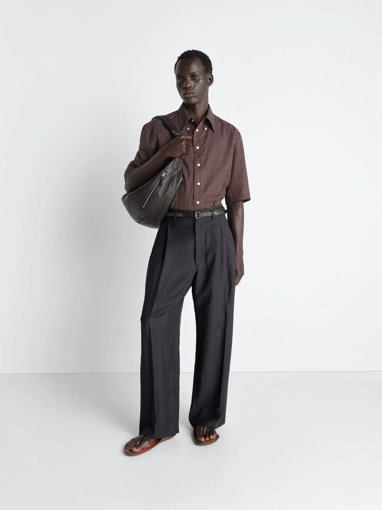 Lemaire - Men's Pleated Tailored Pants in Ash Black
