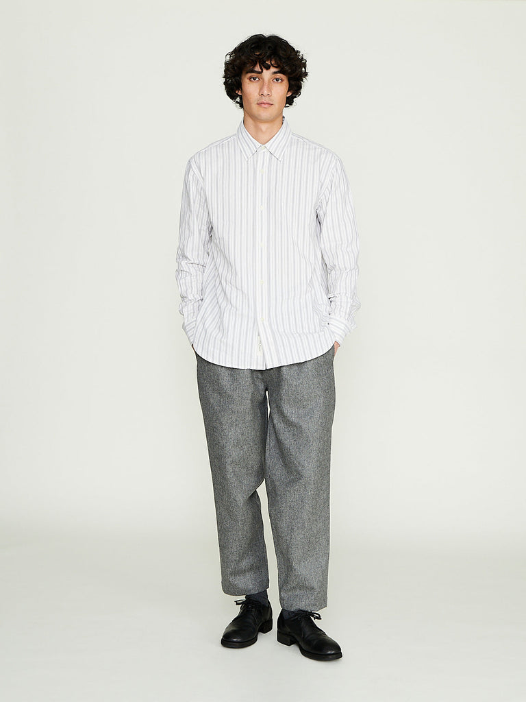 Parages - Nomad Flannel Pants in Light Grey Mel
