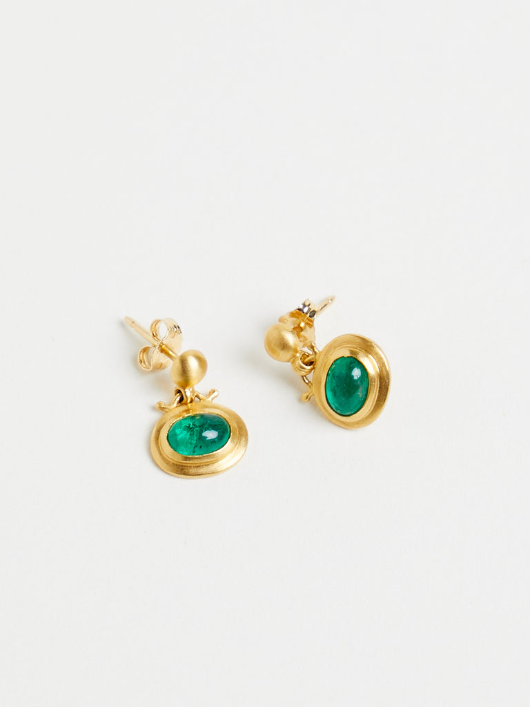 Prounis Small Emerald Bell Earrings