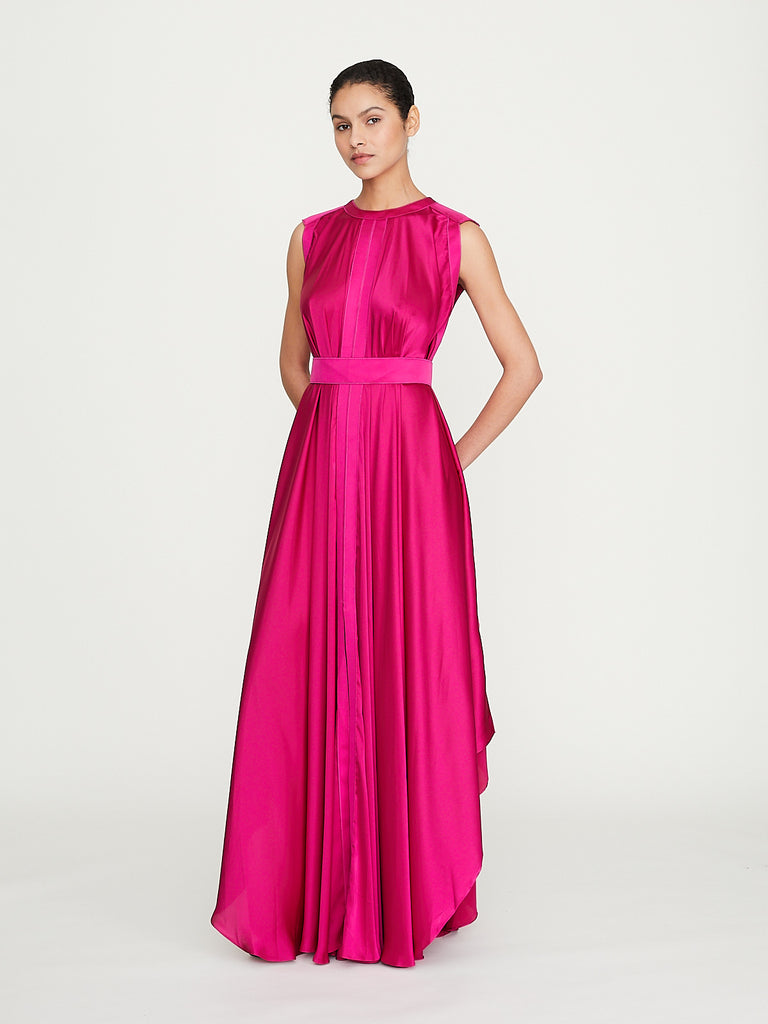 Rabih Kayrouz - Charmeuse Long Dress in Fushia