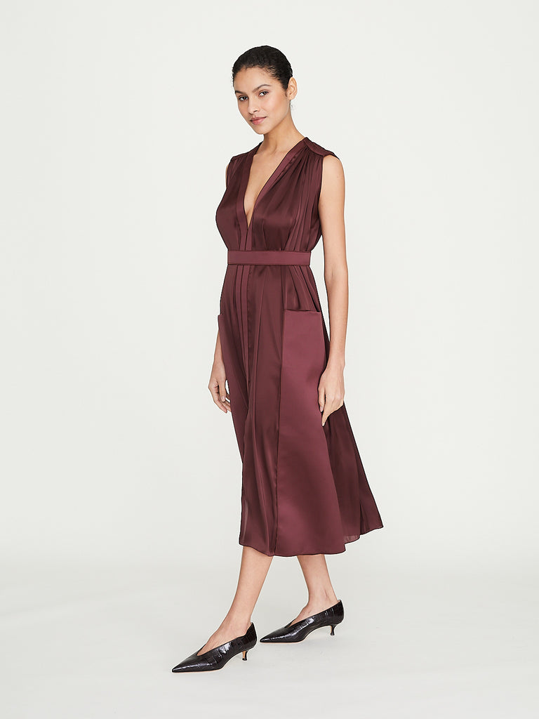 Rabih Kayrouz - Charmeuse Short Dress in Marron