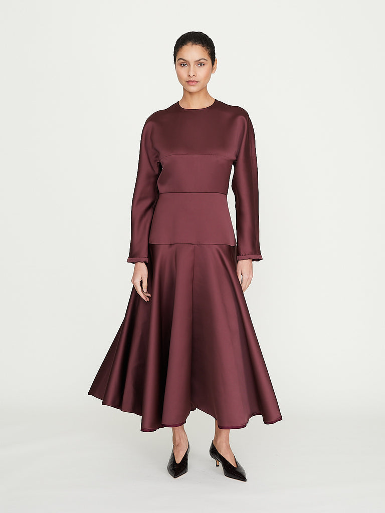 Rabih Kayrouz - Satin Short Dress in Marron