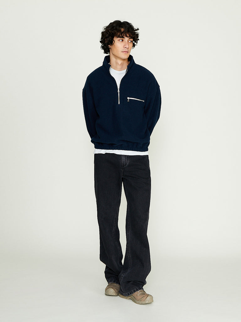 Rier - Fleece Polo in Plombe Fleece