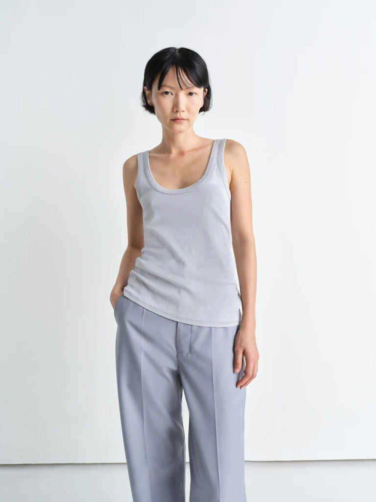 Lemaire Rib Tank Top in Blue Grey