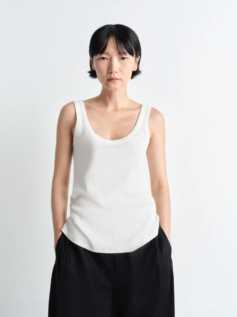 Lemaire Rib Tank Top in Light Cream