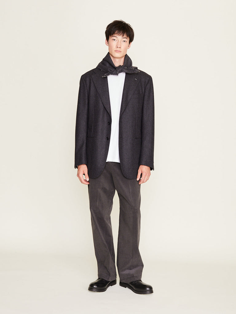 Salon C. Lundman - Herringbone SB Jacket Unlined in Dark Grey