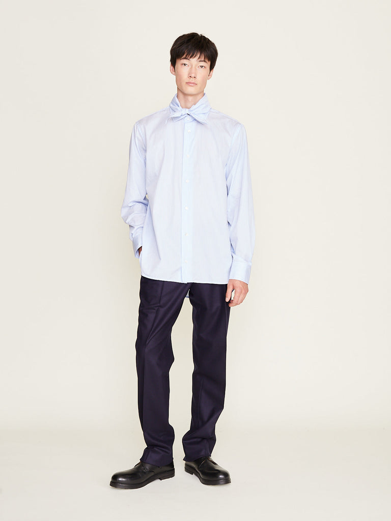 Salon C. Lundman - Bandana Shirt in Blue Fine Stripe